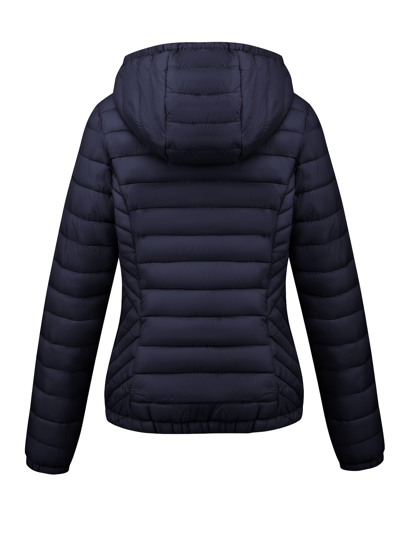 Ritsbare hoodie gewatteerde jas, casual thermische lange mouwen jas voor herfst en winter, dameskleding details 11