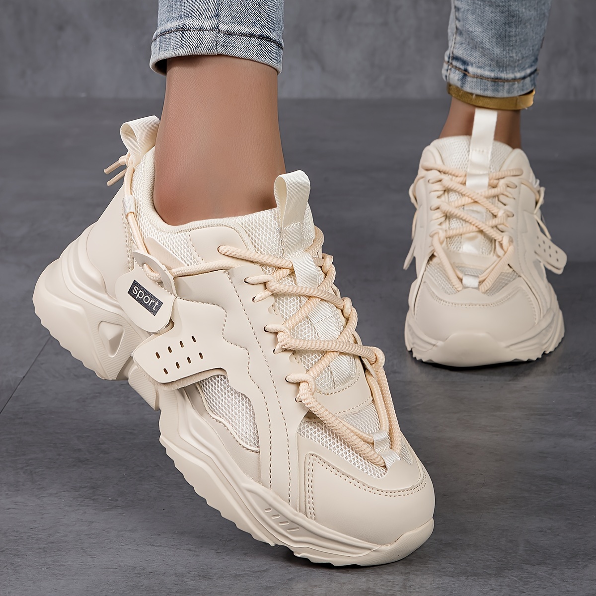 womens athletic shoes young girls casual thick soled dad Temu