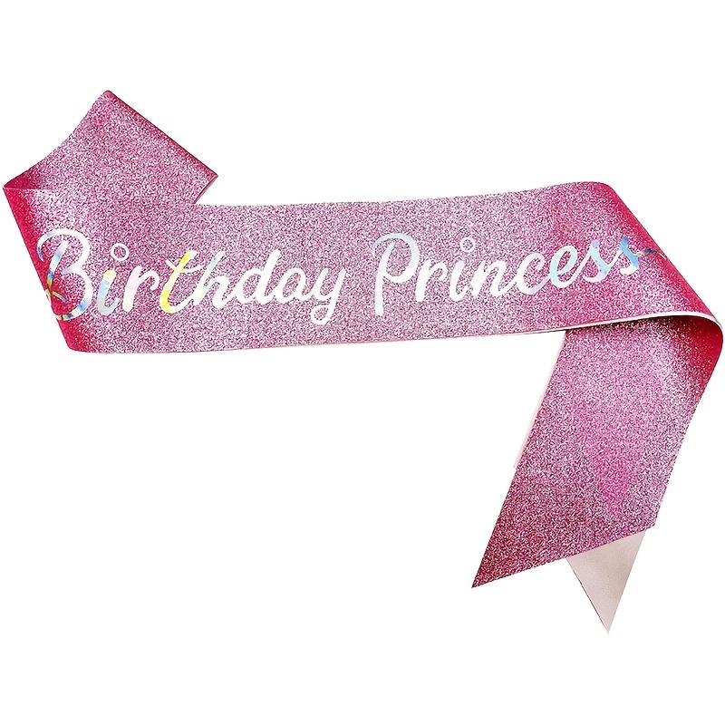 Geburtstagsschärpe 'Birthday Queen' – Rosa Folie Auf Schwarzem Satin, 80 Cm, Für Damen Jeden Alters