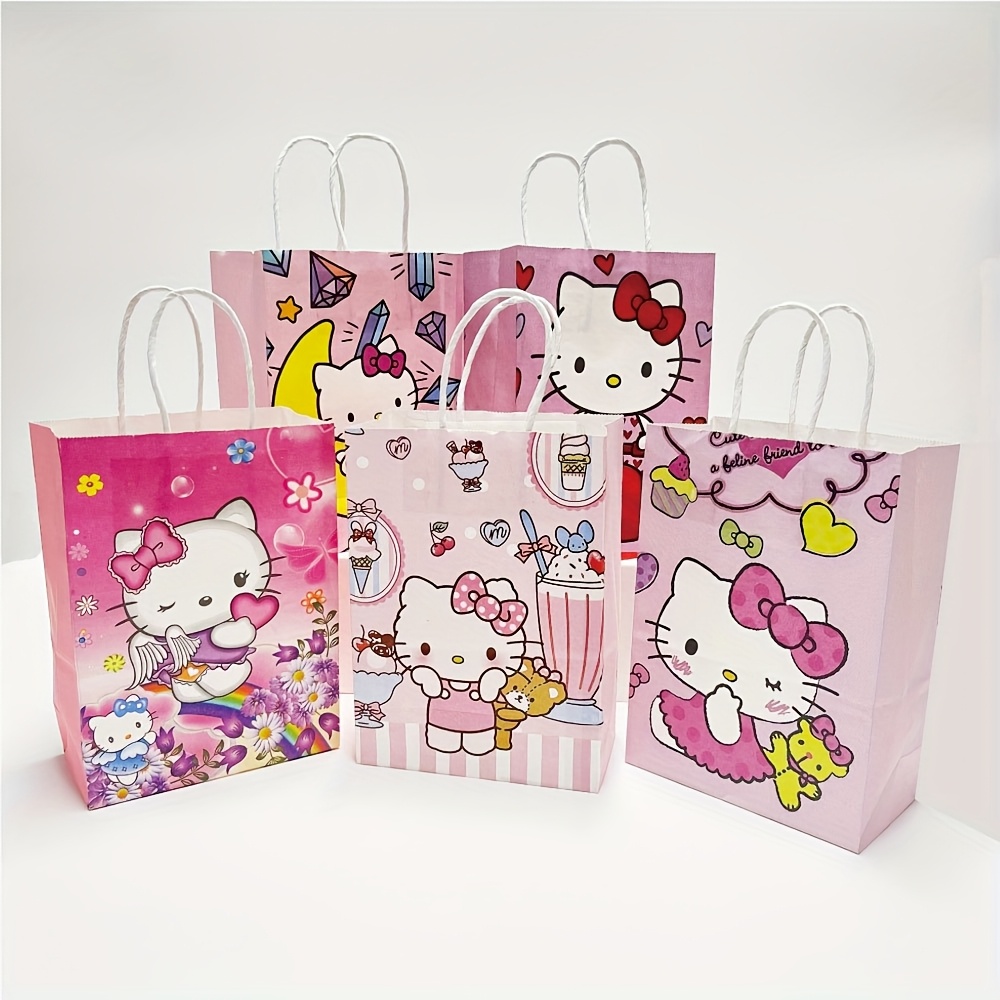 

A Set Of 10 Sanrio Christmas Bags, Reusable Hello Kitty Gift Bags With Handles, For Hello Kitty Paper Gift Bags, Christmas Gift Bags, Suitable For Gifts, Classrooms, And Party Gifts During The .
