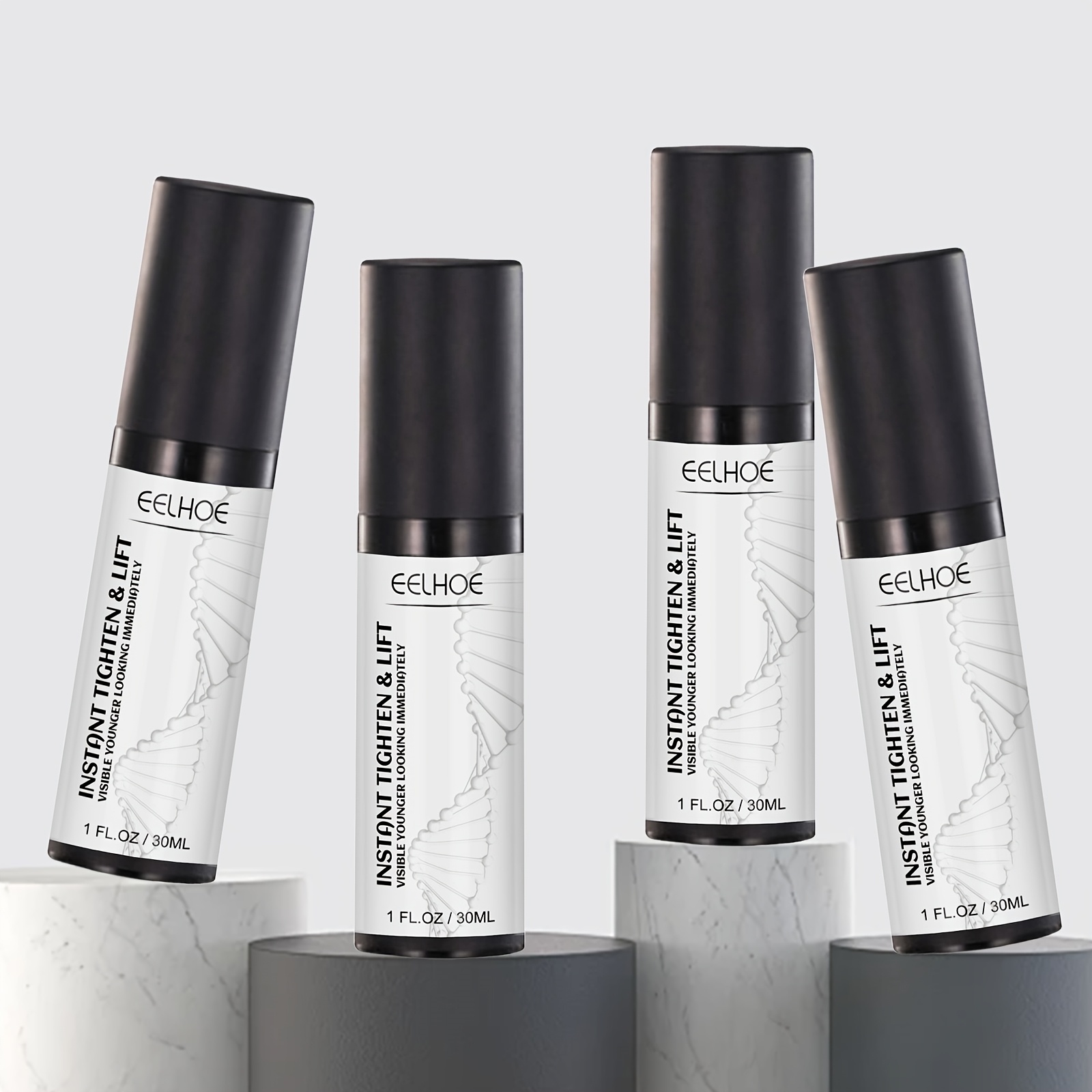 2pcs EELHOE Instant Tightening & Lifting Facial Lifting Beauty Liquid with Glycerin, Jojoba Oil, Hyaluronic Acid & Vitamin C - Deep Hydration, Lightweight Alcohol-Free Formula for All Light Beige Types, 60ml Total (2x30ml) - Mother’s Day Gift, Skincare Routine, Sleek Bottle Design, Vitamin C Enriched