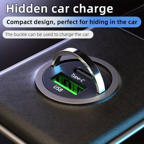 autoladegerät, 100w usb c auto stecker ladegerät, metall schnellladeadapter qc3.0 dual port, kompatibel mit iphone 14 13 pro max für ipad, galaxy, ohne batterie