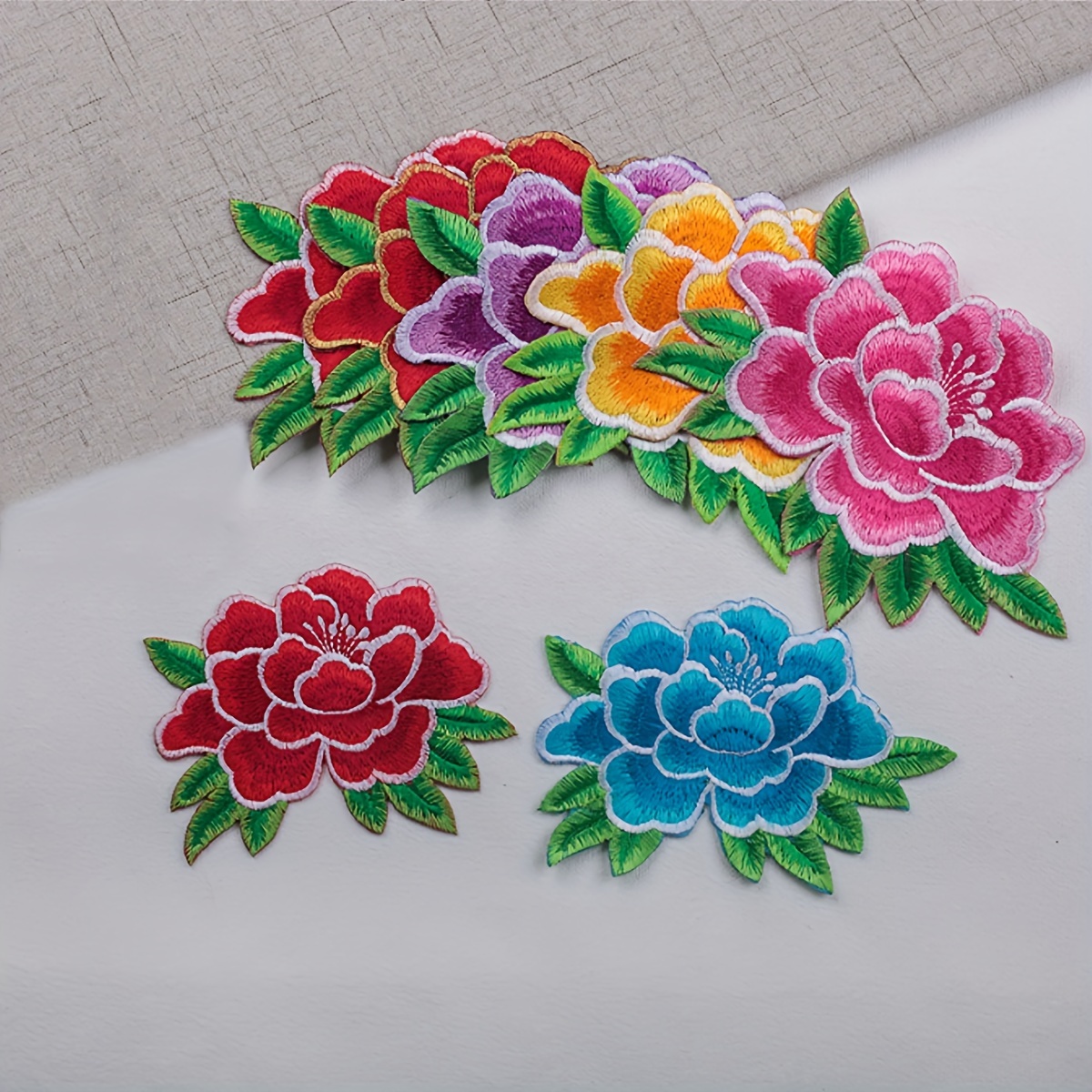 

5pcs Embroidered Iron-on Patches, Assorted Colors - Decoration & Repair Accessories