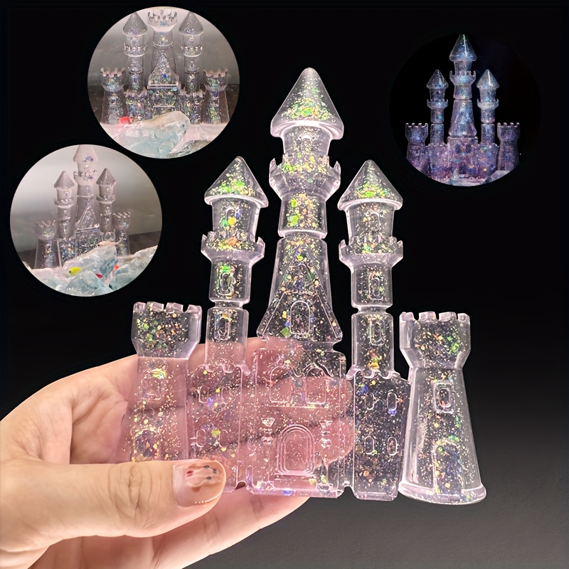 

Pink Crystal Castle Aquarium Decoration, Fairy Style Fish Ornament, Abs Material, Ideal For Princess Fish Habitat