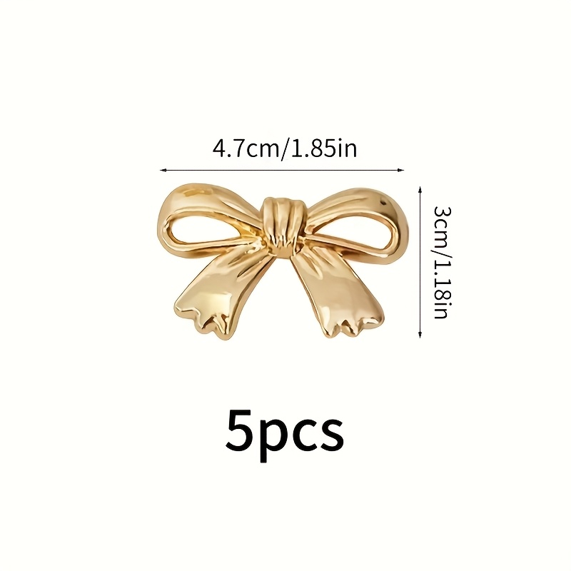 E-shop Set mit 5 stylischen Metall-Schmetterling-Knotenverschlüssen und abnehmbaren Clips für Handtaschen mit weichem Polsterdesign - Vielseitiges