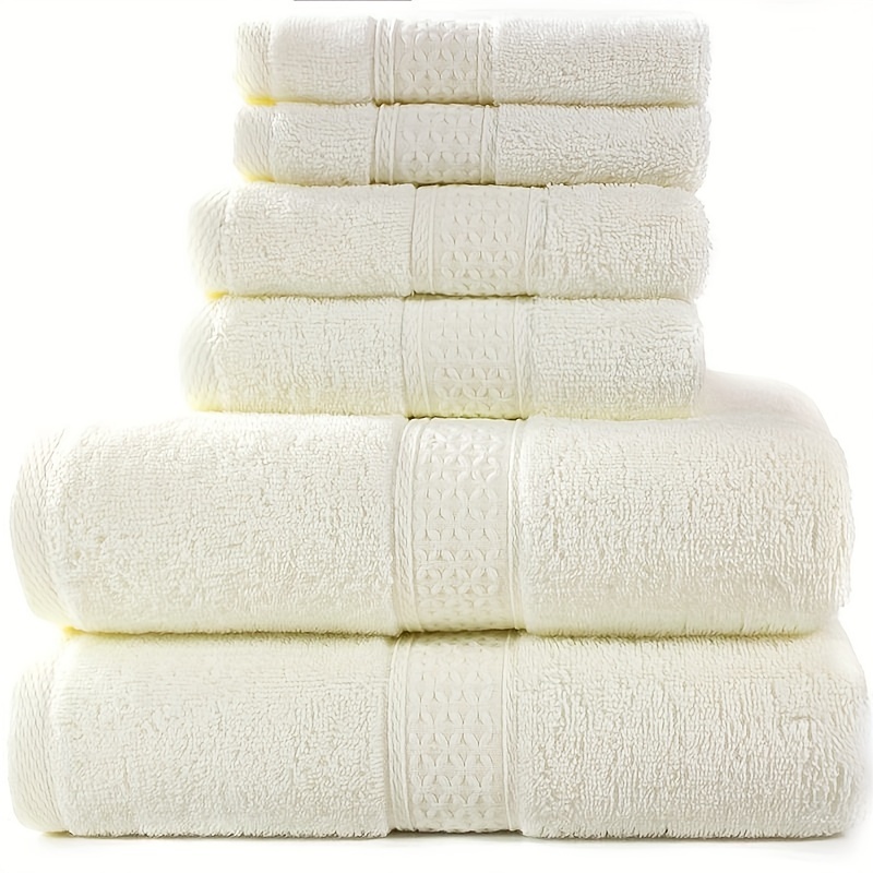 

6-piece 100% Cotton Towel, Soft Absorbent Face Towel Bath Towel, Bath Linen Sets For Bathroom, 2 Bath Towel & 2 Hand Towel & 2 Washcloth, Bathroom Supplies, Multiple Color Options