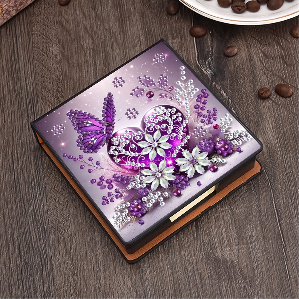 TEMU Kit de Peinture Diamant à Thème Floral et Papillons avec Boîte à Mémos, Comprenant des Diamant de Spéciale. Idéal pour un , Cette Œuvre d'Art