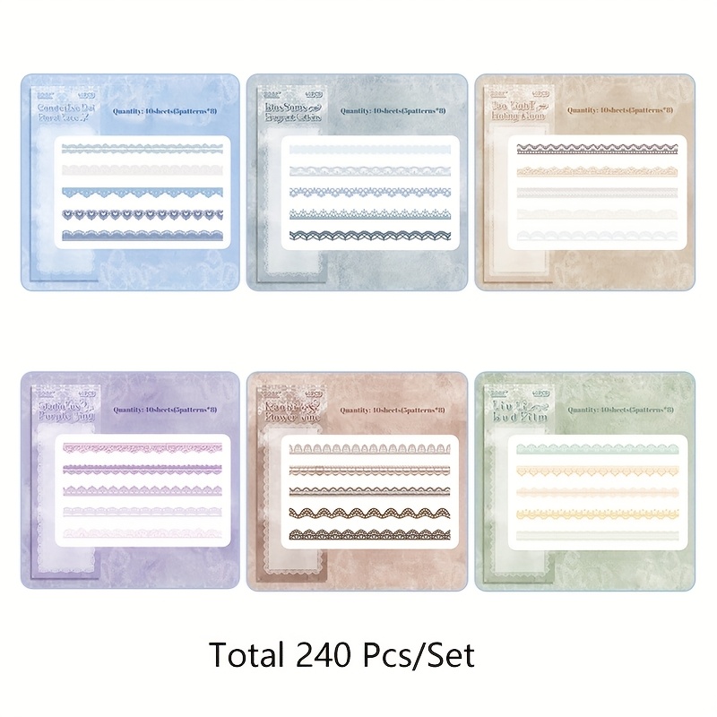 Image of 240pcs Artistic Lace Stickers Kit