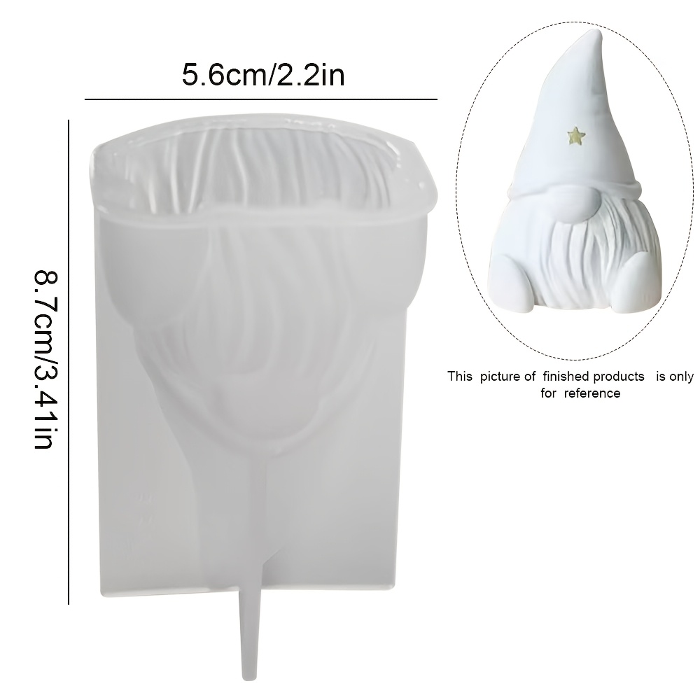 TEMU Mini Size Father Christmas Resin Silicone Mold, Silicone Santa Claus Mould For Plaster Cement Resin Casting, Christmas Gnome Silicone Candle