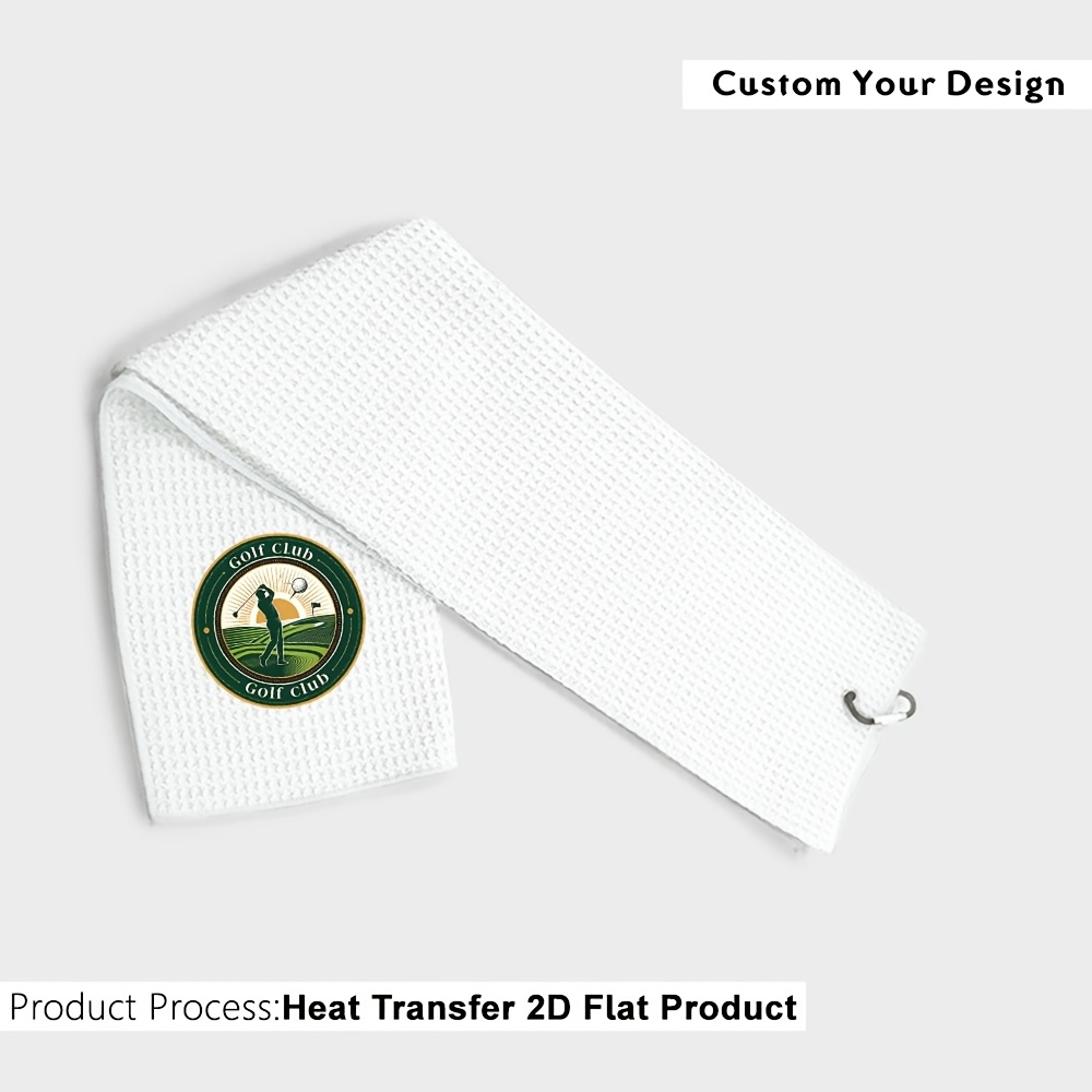 TEMU [Personnalisé] 1pc, Serviette de golf en microfibre avec logo personnalisé, lavable à , pour le jeu et la , ultra-absorbante et à séchage rapide