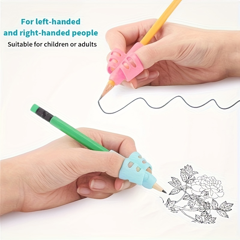 1pc/2pcs Two Finger Grips Silicone Learn Writing Tools Writing Pen Writing Correction Devices, Children Study Supplies For Children Halloween Christmas Gifts
