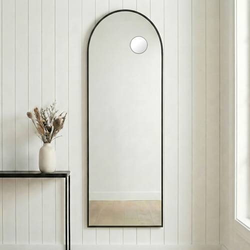 pleine longueur, 160 x 50 cm, de sol , cadre en daluminium, verre trempé, pour chambre, salon, dressing, noir encre