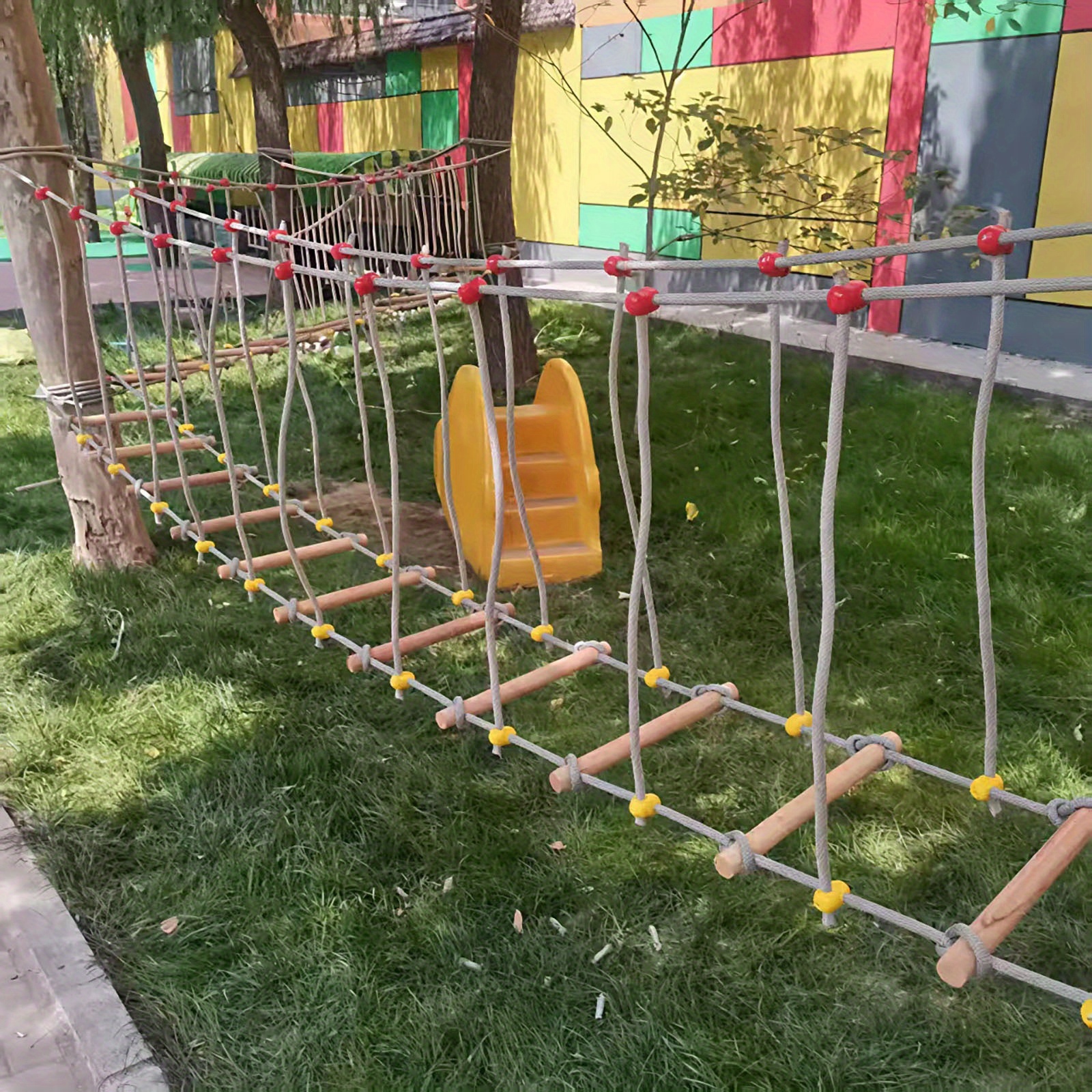 OUYOXI Speeltuin Net Klimmen Cargo Net Touw Ladder Swing Voor Outdoor Indoor Muur Balkon Trapleuner Bescherming Hek Decor Mesh (kleur: 10 mm-10 cm, Maat: 1 x 1 m/3,3 x 3,3 ft) (maat