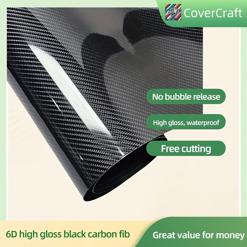 

1roll 6d Fiber Vinyl Wrap Film, Pvc Material, -free Adhesive For Car Interior, Motorcycle, And Computer Decoration