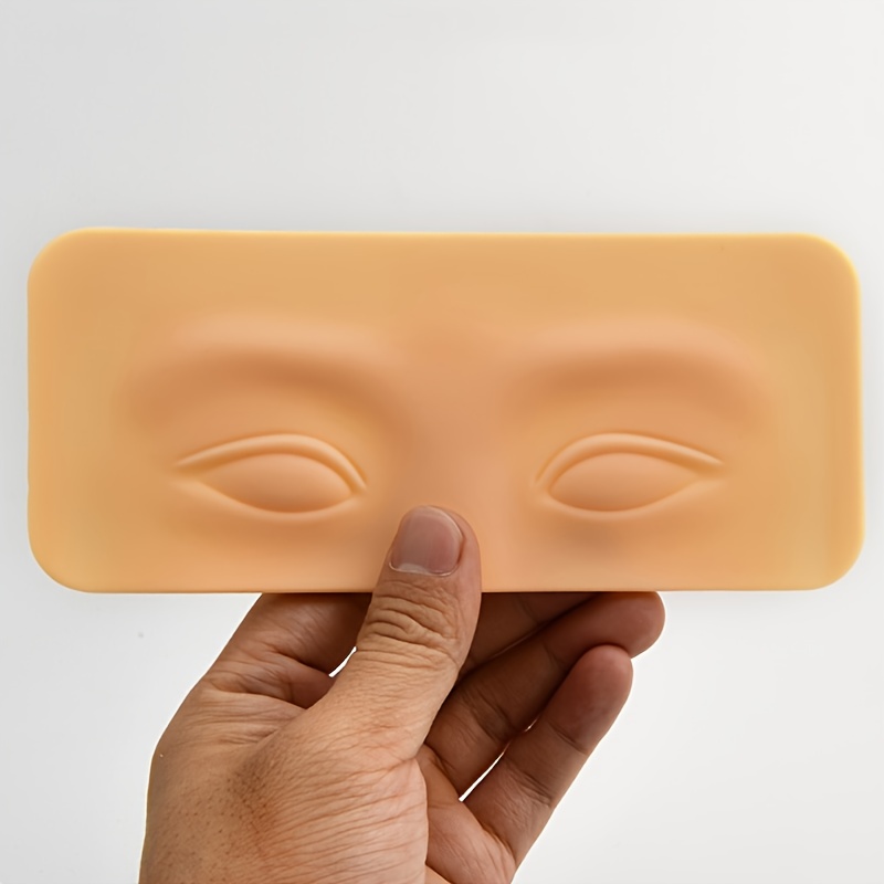 TEMU 1pc Silicone Microblading Eye Lip Face Tattoo Practice Skin, Permanent Makeup Microblading Training Fake Skin For Eyebrow Lip, Tattoo Practice Model For & Beginners