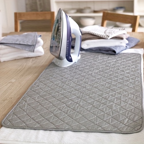 1pc portable ironing mat blanket non electric heat resistant pad   washable and dryable ironing cloth with protective cover for clothes for laundry and pressing details 0