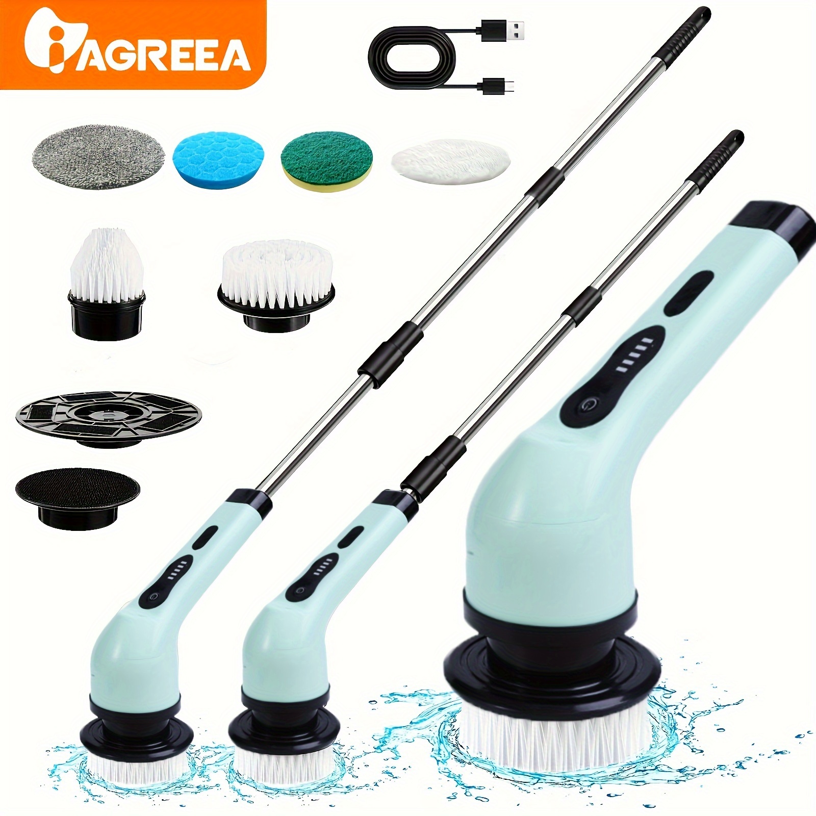 Spazzola Elettrica Rotante FARI - 8 Testine, Batteria, Per Doccia E Bagno - Foto 5