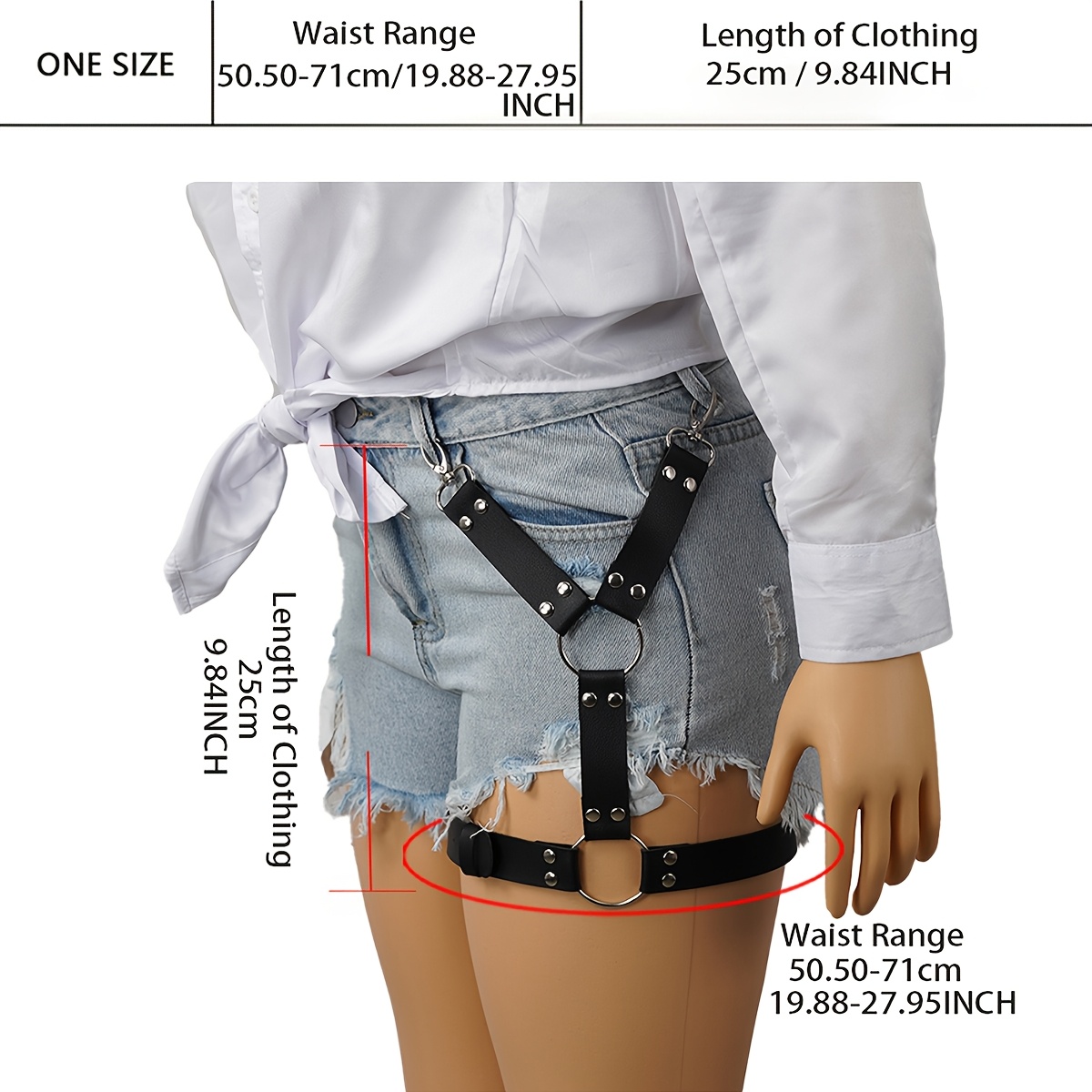 pu mens thigh garter belt men pu body jeans pants leg garter - Temu Ireland