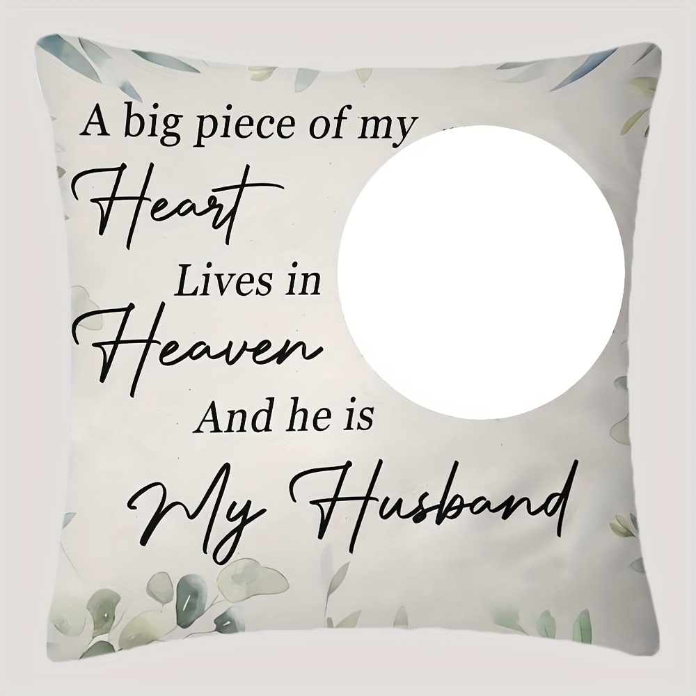 

(custom)1pc Custom Photo A Big Piece Of My Heart - Memorial Gift - Personalized Pillow 18x18 Inch