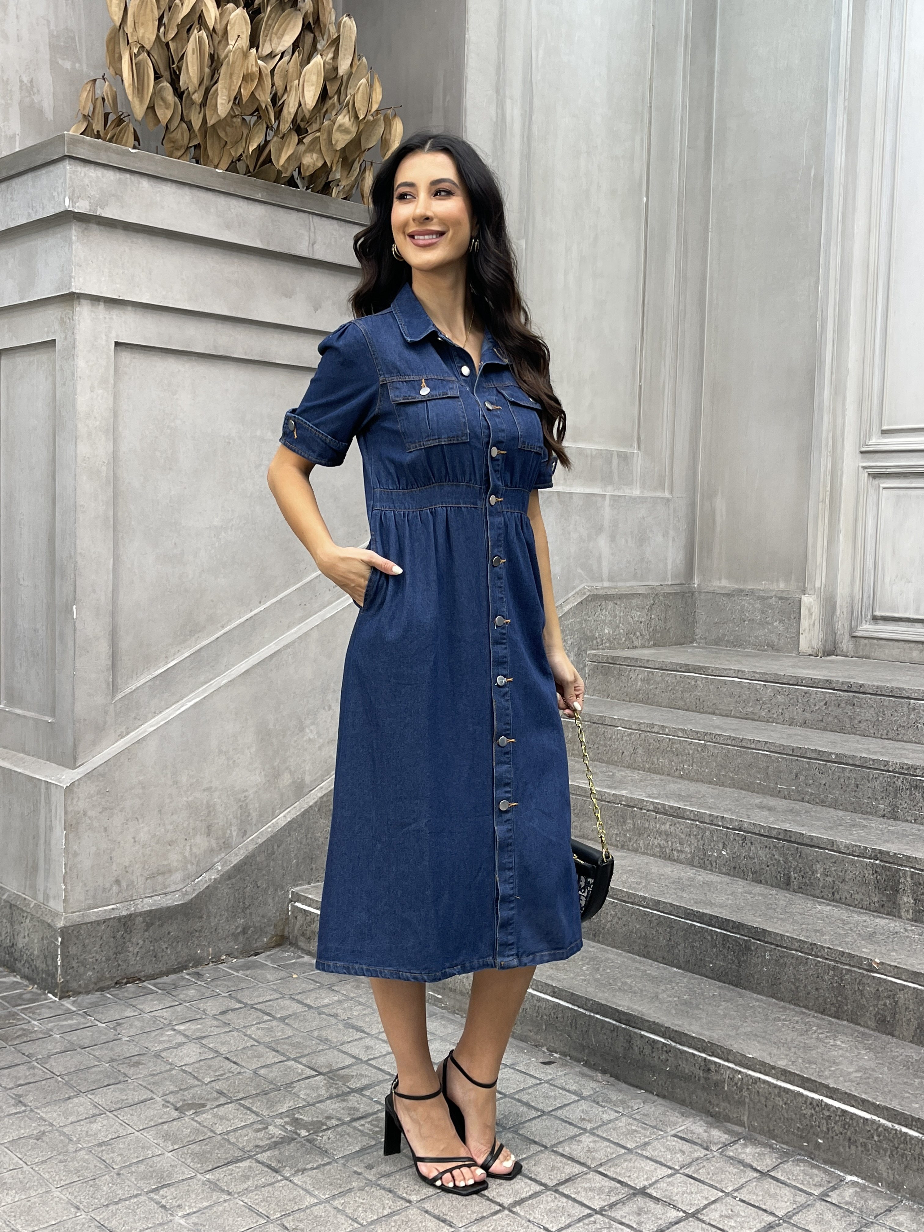 Denim Shirt Dress Jeans One Piece Dress Online Women's Denim Shirt