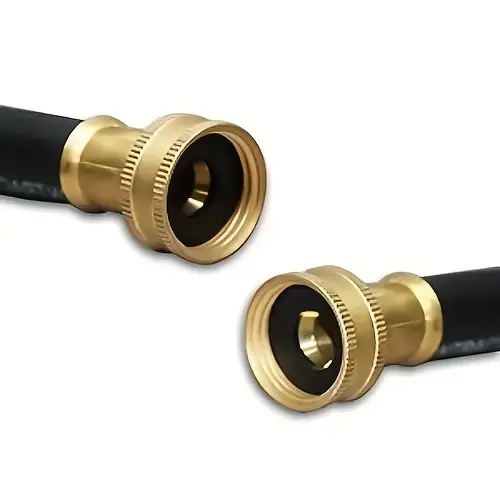 100ft 5 8 heavy duty flexible durable rubber garden hose with brass fittings kink free leakproof for gardening agriculture car washing black Product details 4