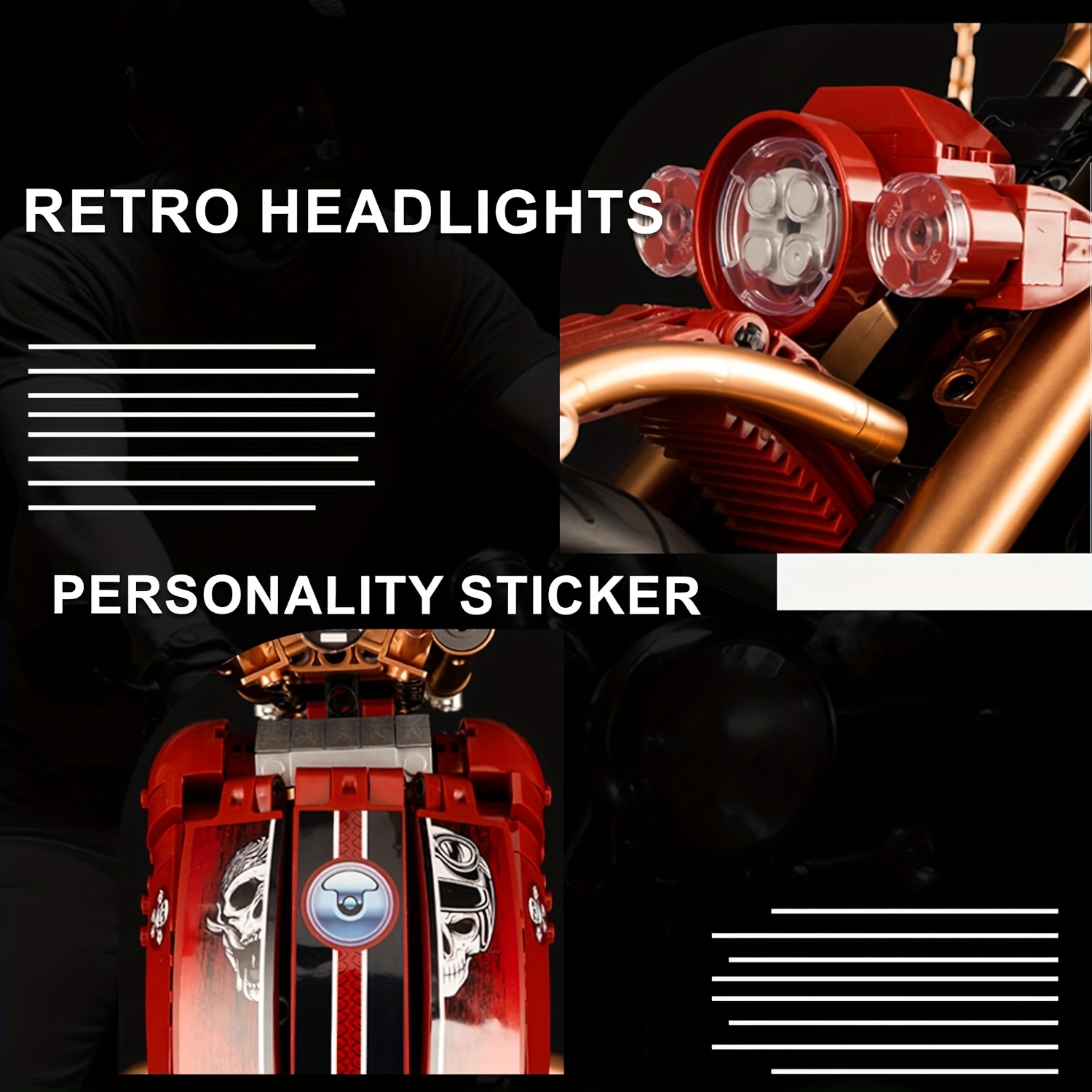 QOQ Motorcycle Building Blocks Kit, 1:5 Scale Motorcycle Model Building Toys for Boys And Girls 8 And Up, Youngsters Adult Collectible Car Gift (2111pcs) 10514