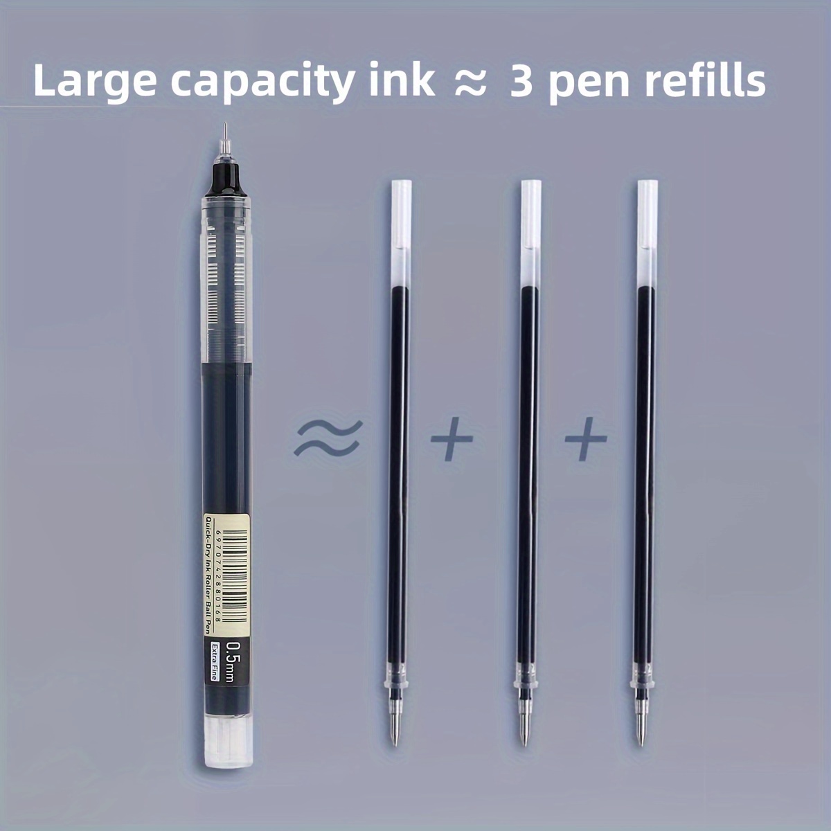 30pcs/10pcs Direct Liquid Quick Drying Ballpoint Pen, 0.5mm Black, Blue, Red. Brush Questions To Write Homework Gel Pen, School Office Writing Stationery Gel Pen, A Good Pen To Write