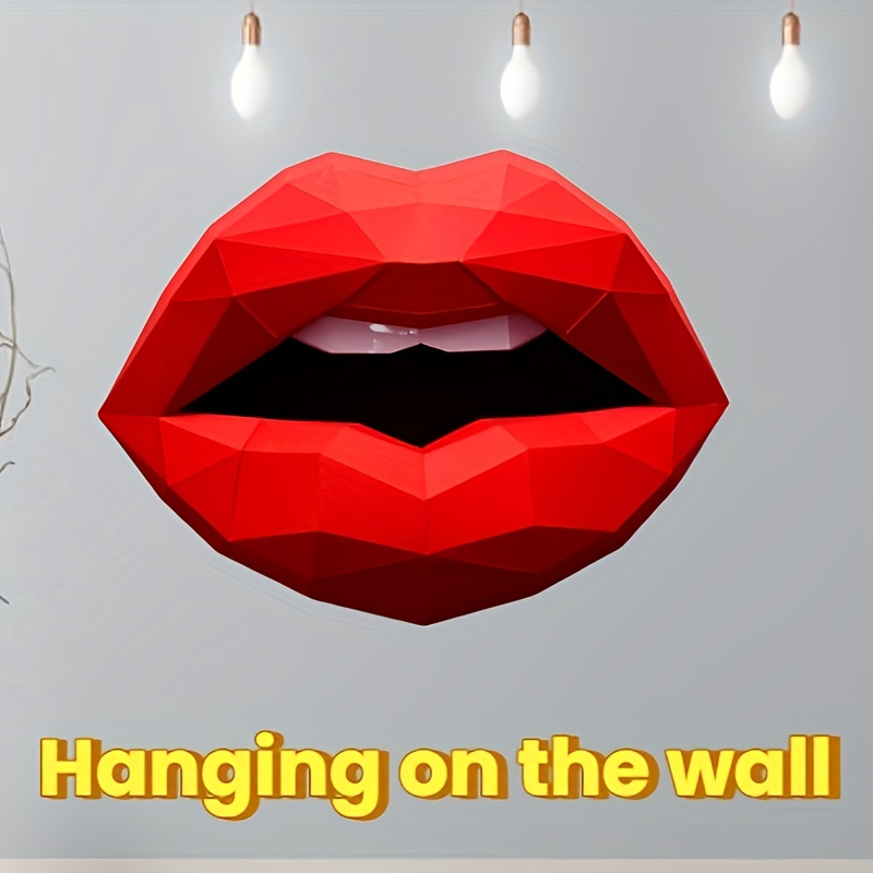 

3d Wall Art - Unique Paper For Cosmetics & Lipstick Shops, Novelty Decor, Lips Wall Decor