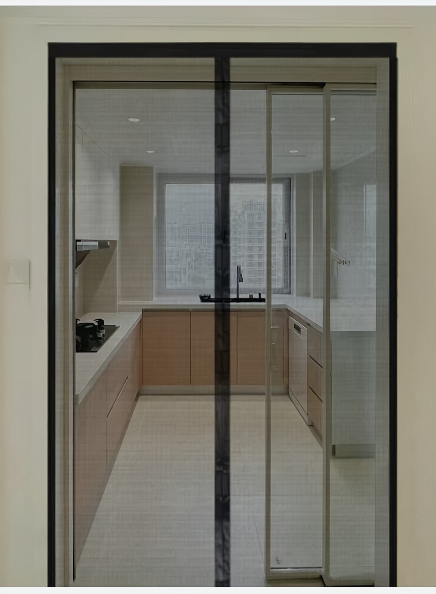 cortina puerta 2d] 1pc cortina puerta fibra vidrio negra - Temu Spain, image size:800x1091