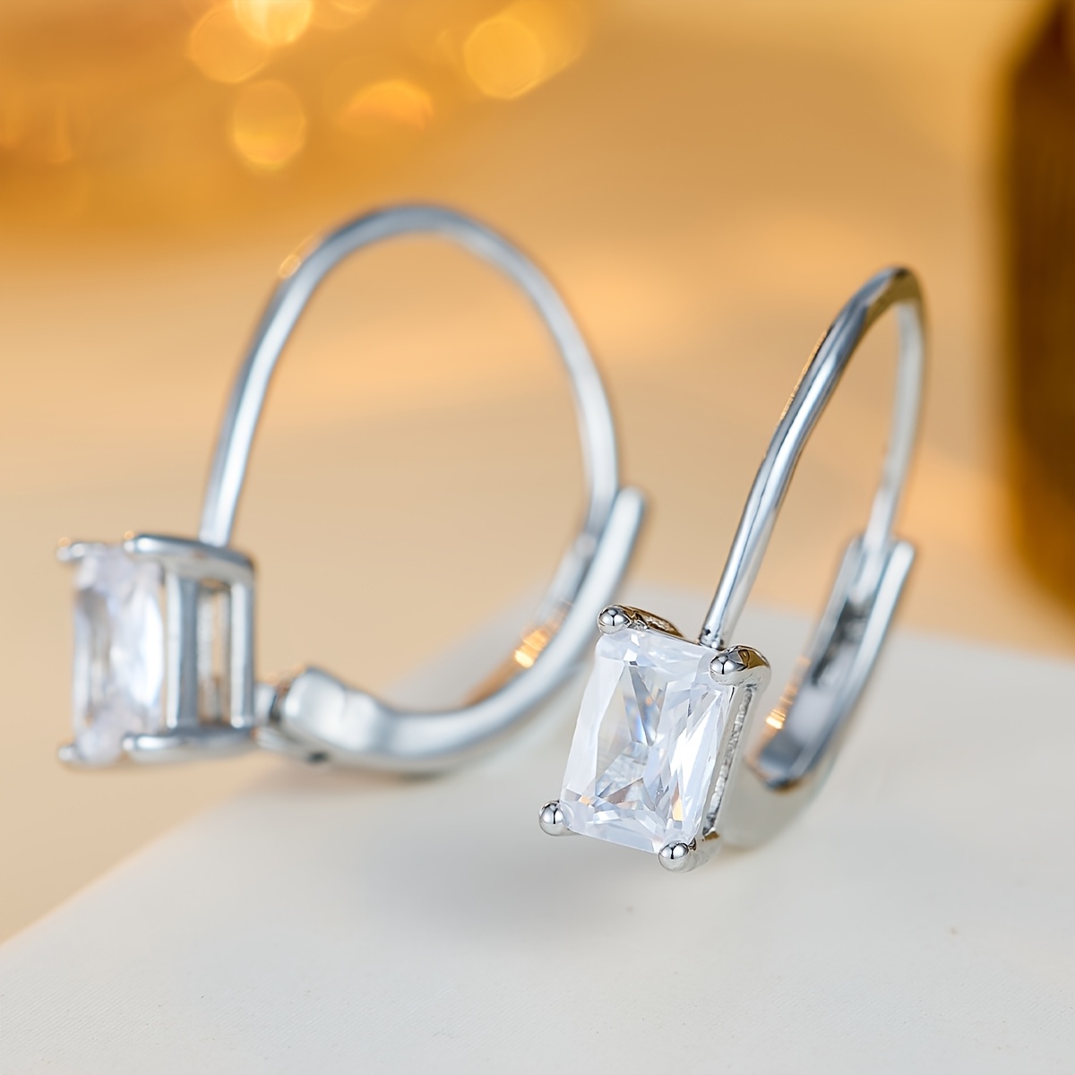 Classic Copper with Synthetic Zirconia Inlay Earrings