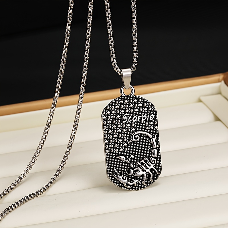 E-shop 12 Tierkreiszeichen Halskette Hip Hop Fashion Accessoire für Männer Frauen Persönlichkeit Pulloverkette Legierung Anhänger Tägliches Geschenk