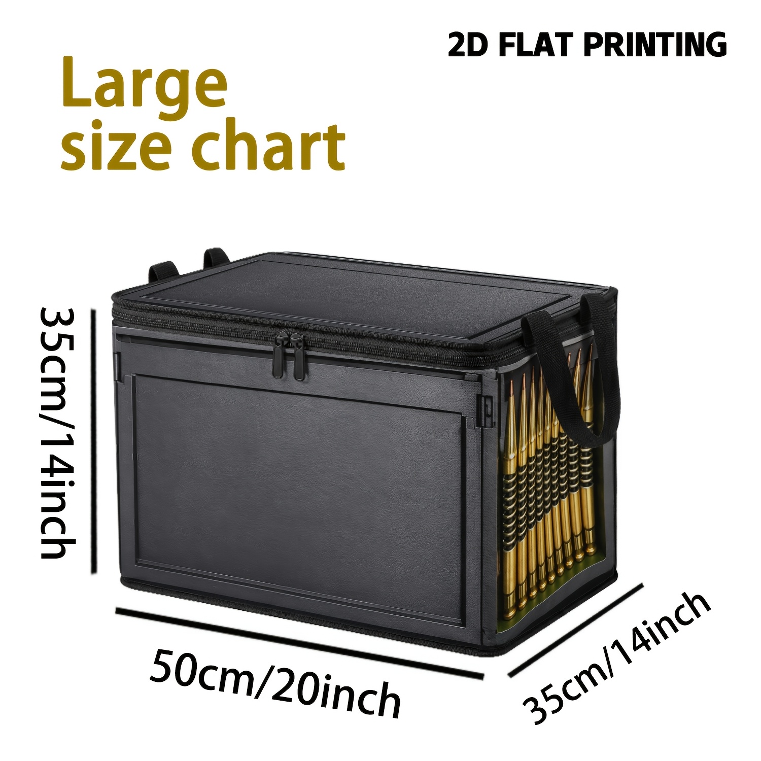 TEMU 1pc Black Metal Printed Box With Tool Pattern, Large Capacity Storage Case, Reinforced , Rugged Mechanical Industrial Style, Suitable For