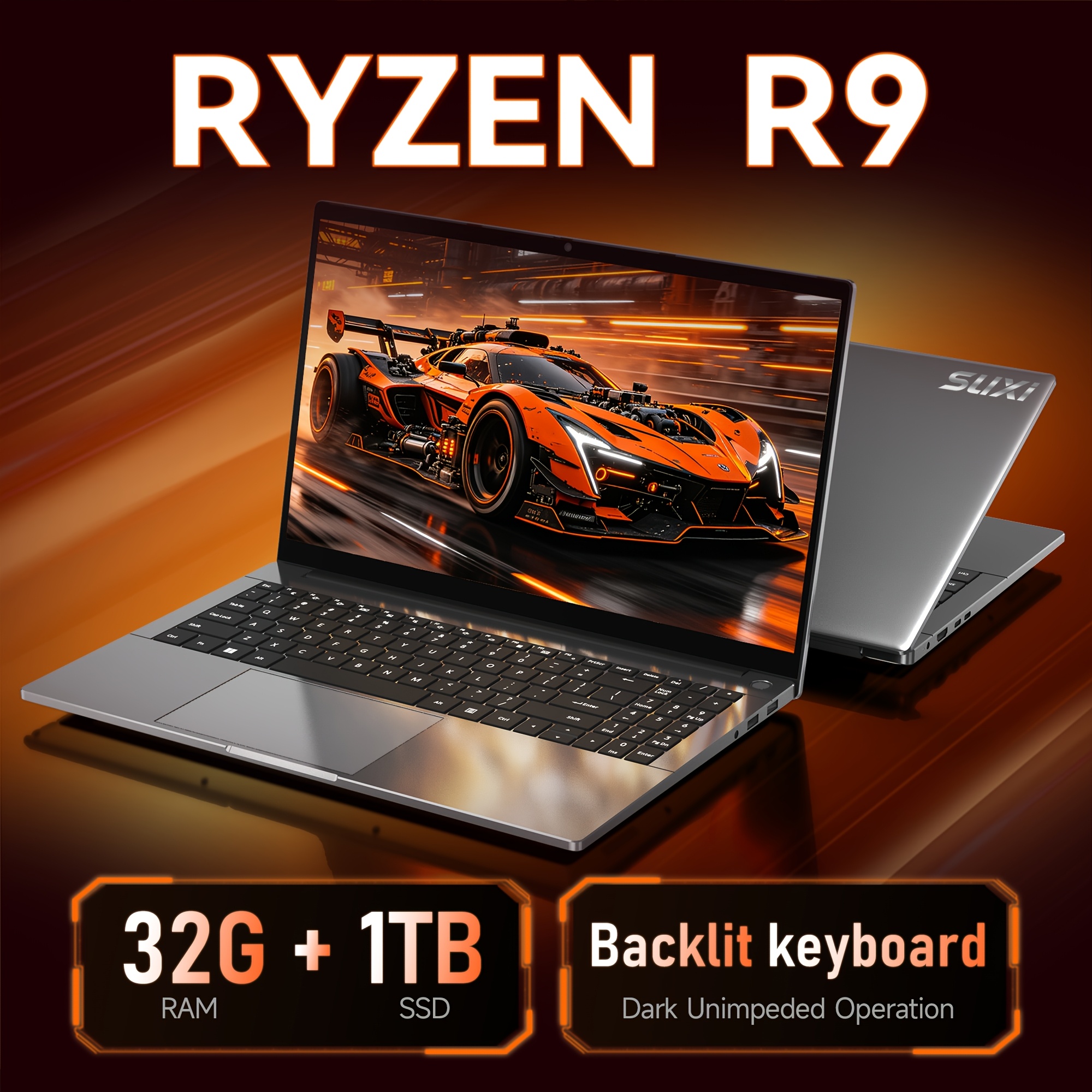 suxi 15 6 inch new laptop 32gb lpddr4 memory and   configuration for an sku is 512gb   with   r9 5950h processor up to 4 3ghz six cores and   threads 90hz high refresh rate 1920x1080 ips display built in