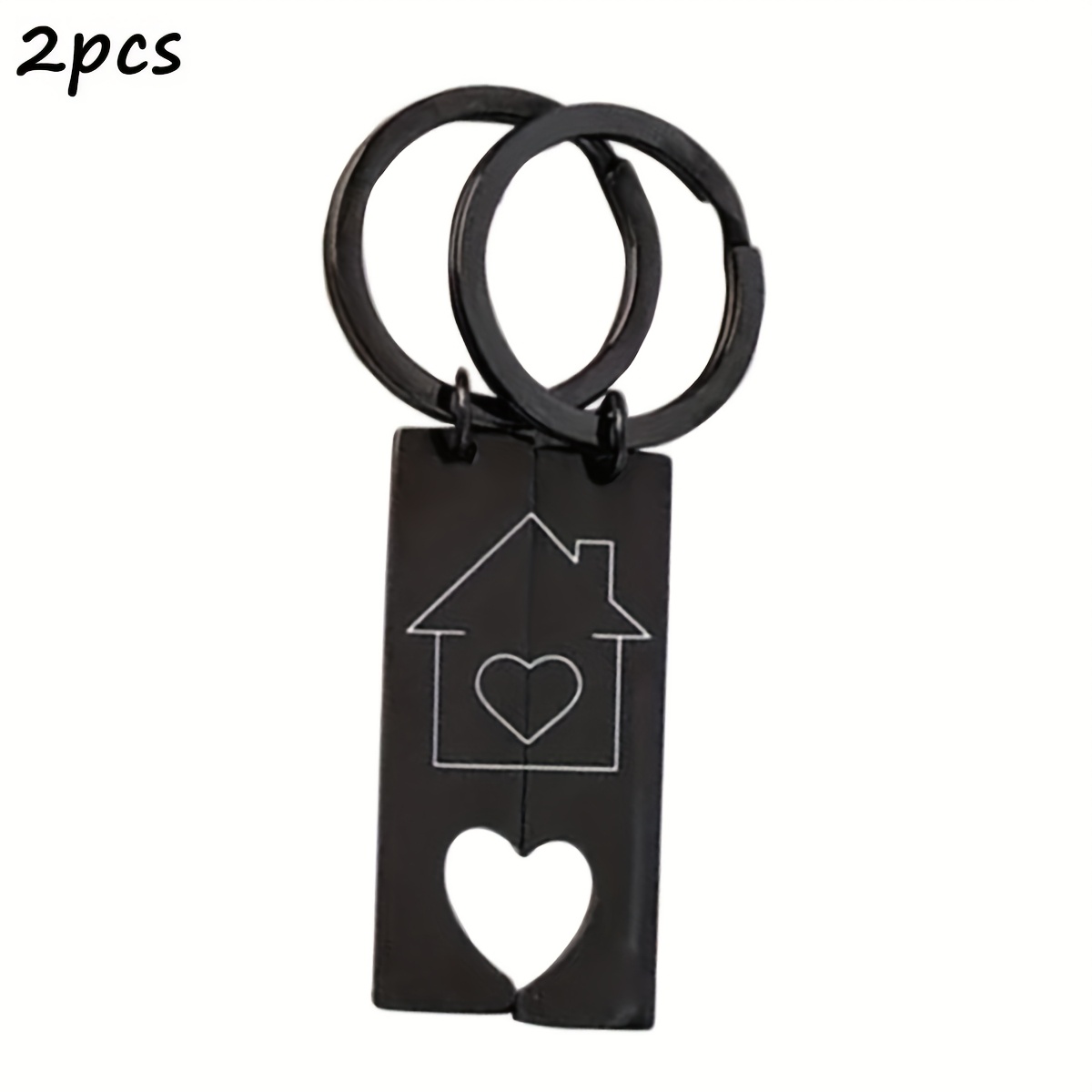 Customized Couple Initials, 2pcs/set Stainless Steel Long Strip First-time Home Gifts, Homeowner Gifts, Couple Keychain Gifts, Engraved Keychains, Wedding Gifts, Keychains, Housemoving Gifts