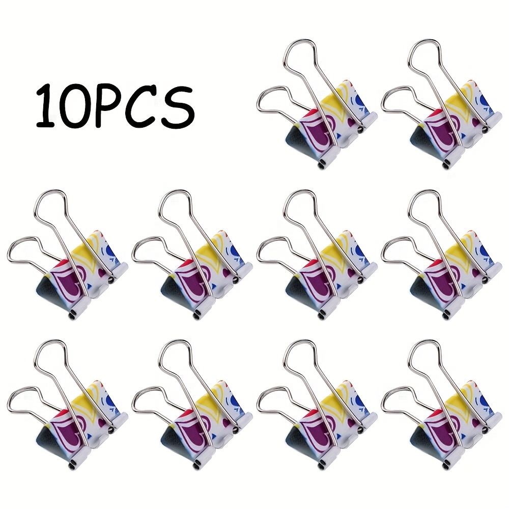 E-shop Set mit 10 bunten Mini-Druckknöpfen aus Edelstahl, vielseitige Utility-Clips, geeignet für Büro, Küche, Schule, Basteln und die Organisation zu