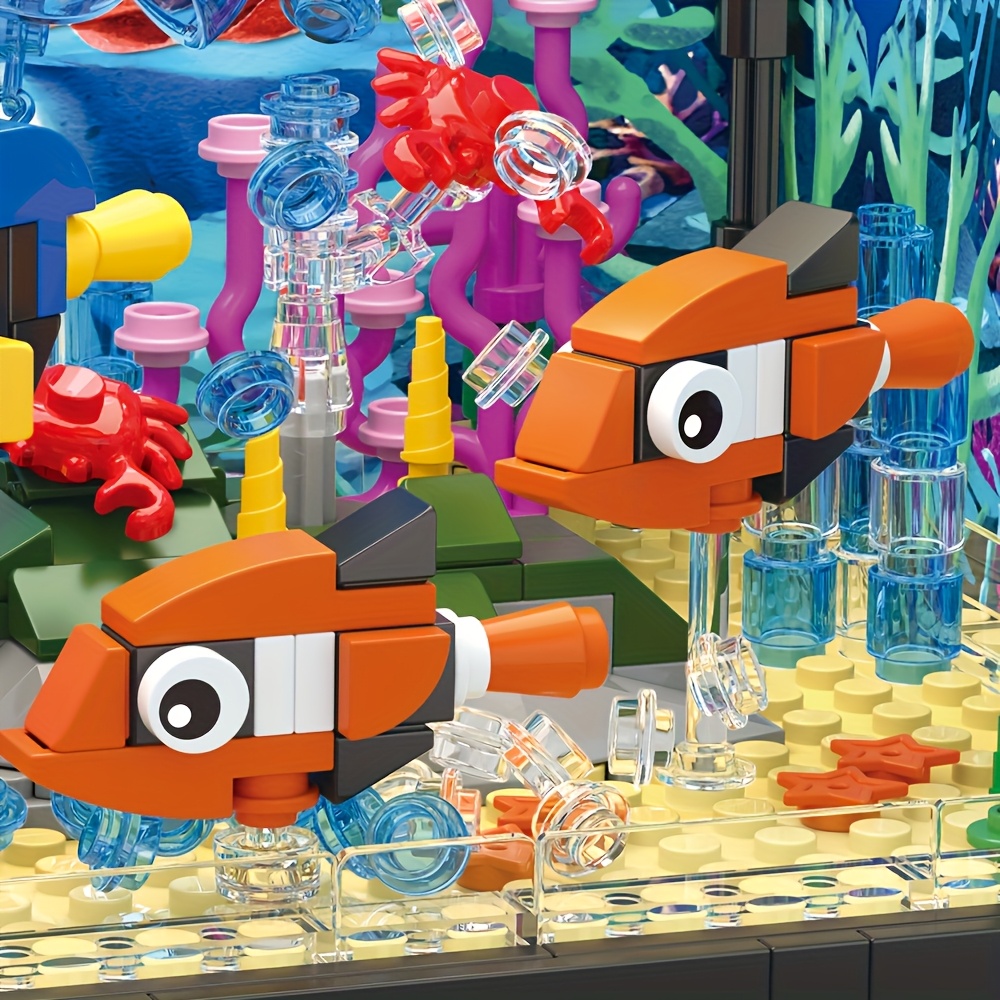 725 fish tank scene building block set kids ages Temu Malaysia