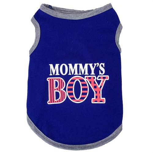 pet vest with letter print breathable polyester easy pullover design for small to extra small dogs round neck