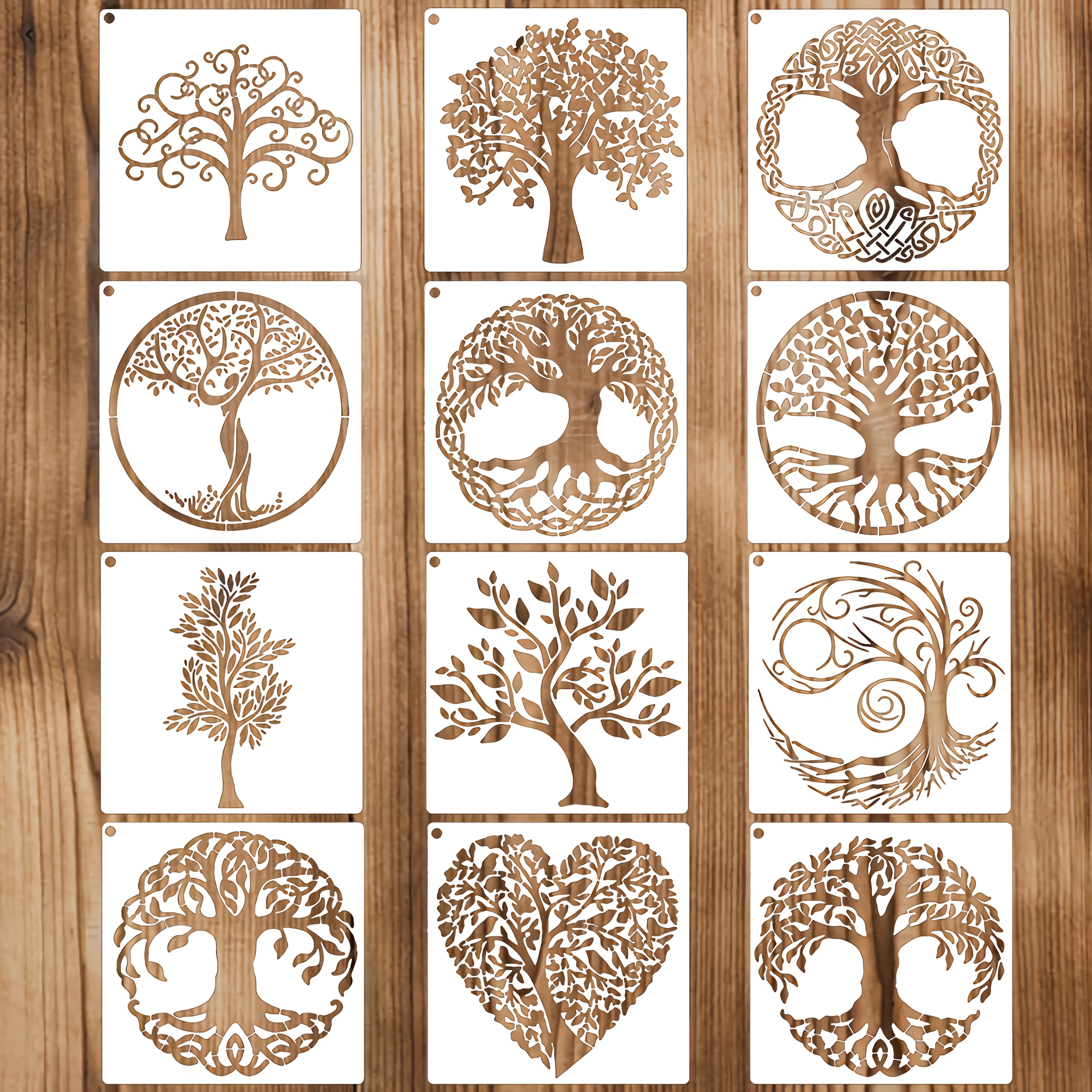TEMU 12 Reusable Tree Of Life Templates - Decor Projects!