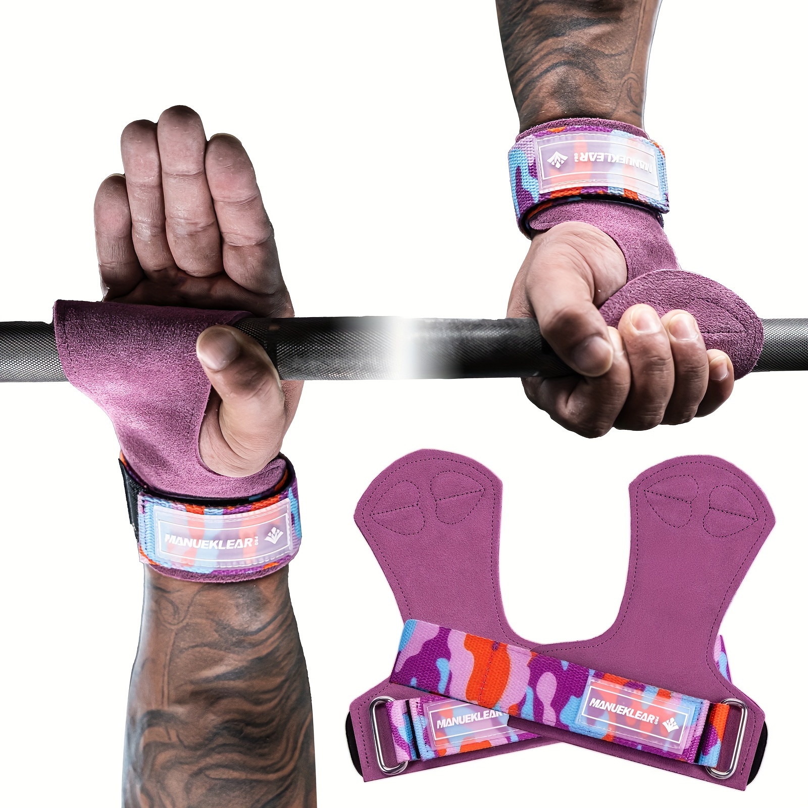 MANUEKLEAR gewichthefbanden voor de sportschool, duurzame gewichthefbanden, dempende polsbanden