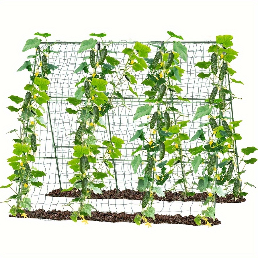 

Garden Trellis For Climbing Plants Outdoor, 47 X 51 Inch A-frame Cucumber Trellis For Climbing Plants Support Vegetable Flower Fruits Vine, With Nylon Netting