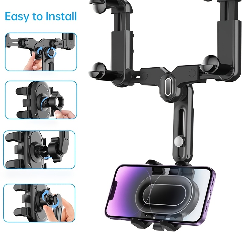 

Abs Material Phone Cradle With Wall Mount, 360° Rotatable Car Phone Mount, Universal Smartphone And Holder With Adjustable Arm, Compatible With All Vehicles