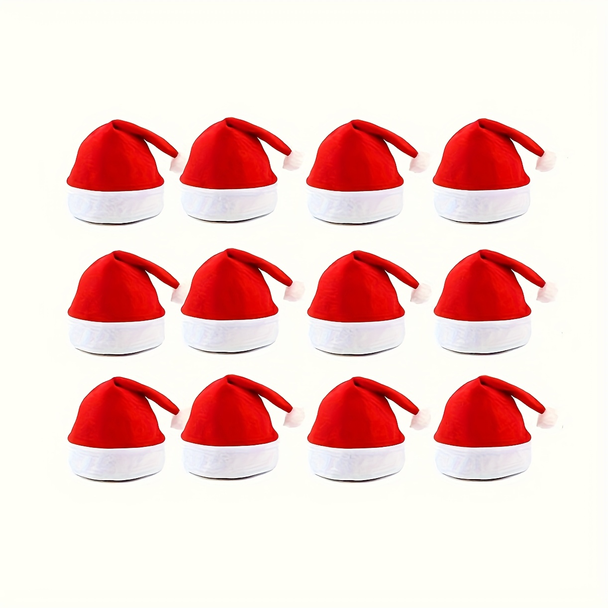 TEMU Set Of 12 Santa Hats For Adults, Ideal For Christmas Celebrations, Great Additions For Holiday Parties, Made Of Soft And Thick Felt, Everyone