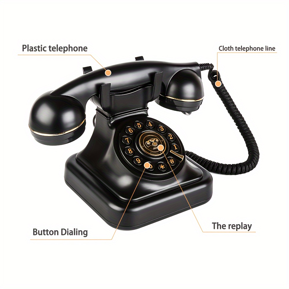 

Vintage 1930s-style Desktop Landline Phone - Corded Telephone For Home, Office & School Decor