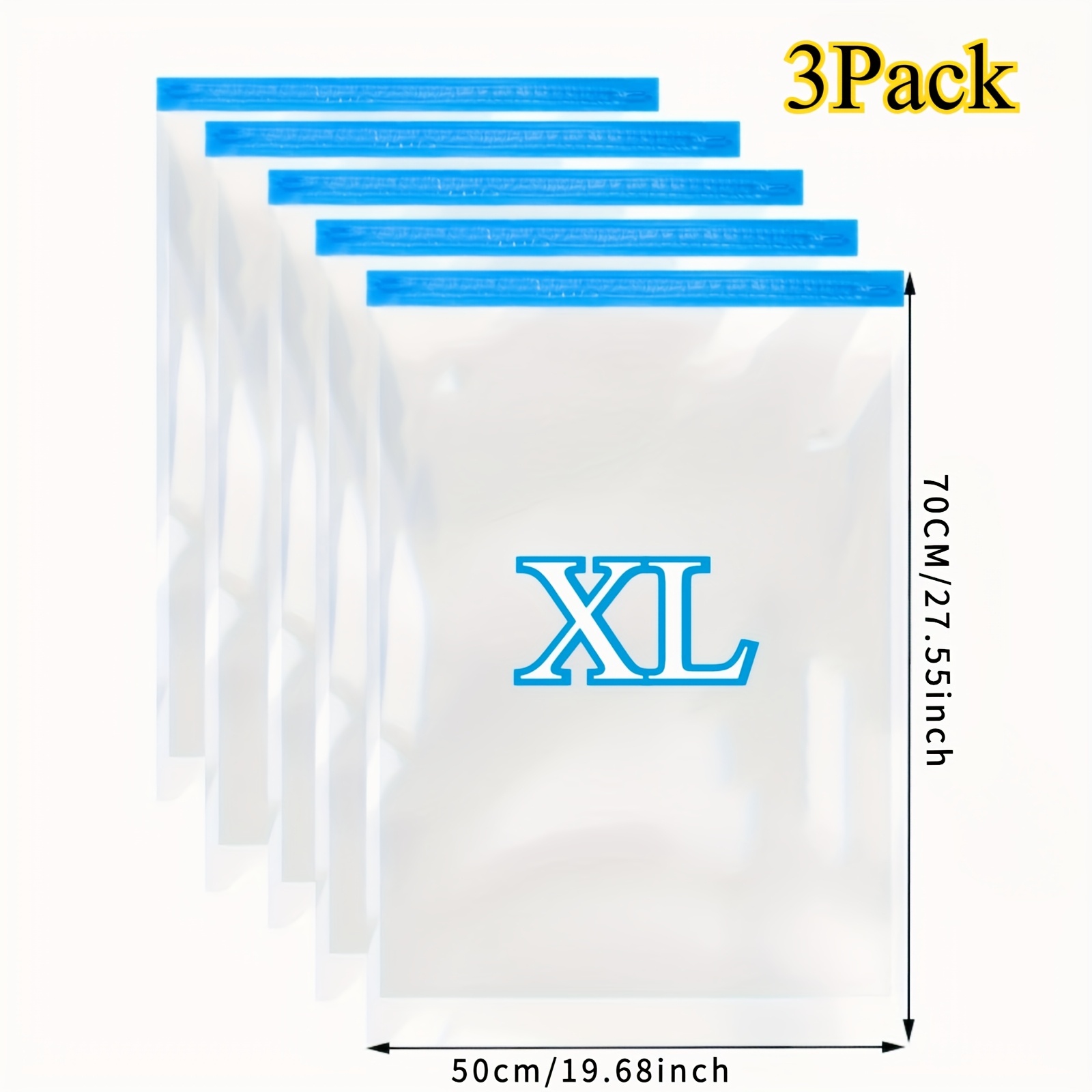 3pcs Hand-rolled Vacuum Compression Storage Bag - Transparent High Quality Space- Design For Coats, Socks, Hats - Compact Travel & Camping Organizer With Seal, Durable Material, Vacuum Bags For Travel