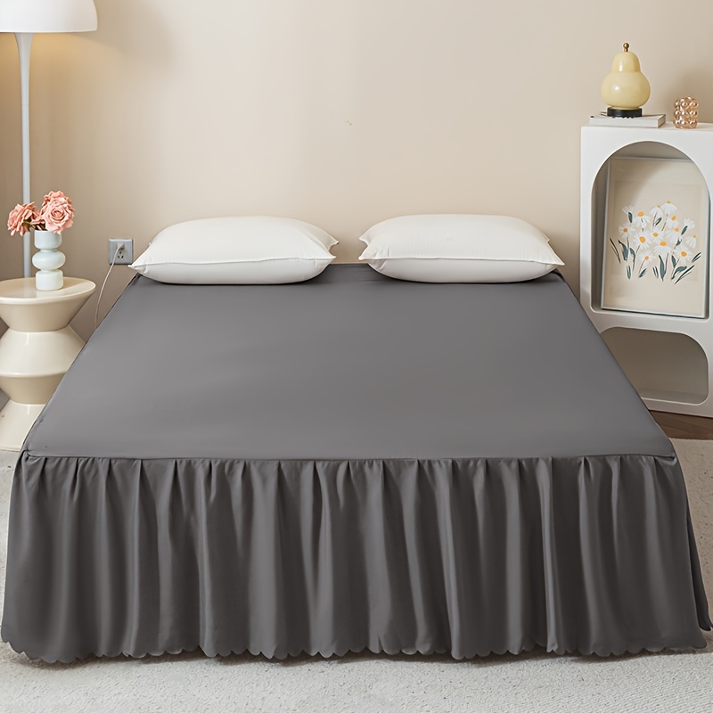 TEMU 1pc Modern Bed Skirt With - Smooth Texture Wrinkle-resistant Mattress Protector Suitable For Single/double Beds, Machine-washable Bed, Elegant