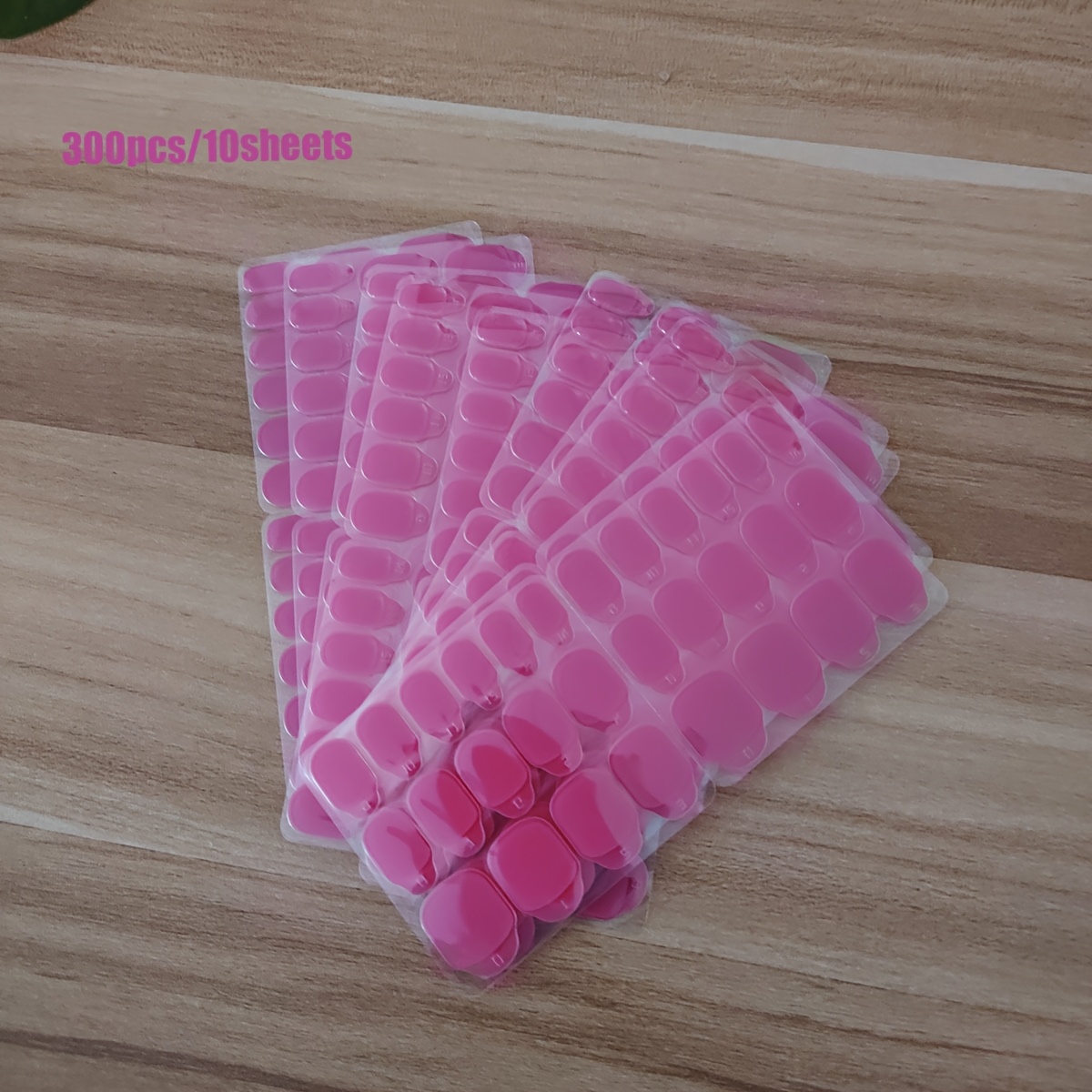E-shop 300 Stück/10 Bögen Große Größe Neue Verbesserte Rosa Rosen Nagel , Wiederverwendbare Aufdrück-Nägel, Nagelkunst Design, Langanhaltend und Fest