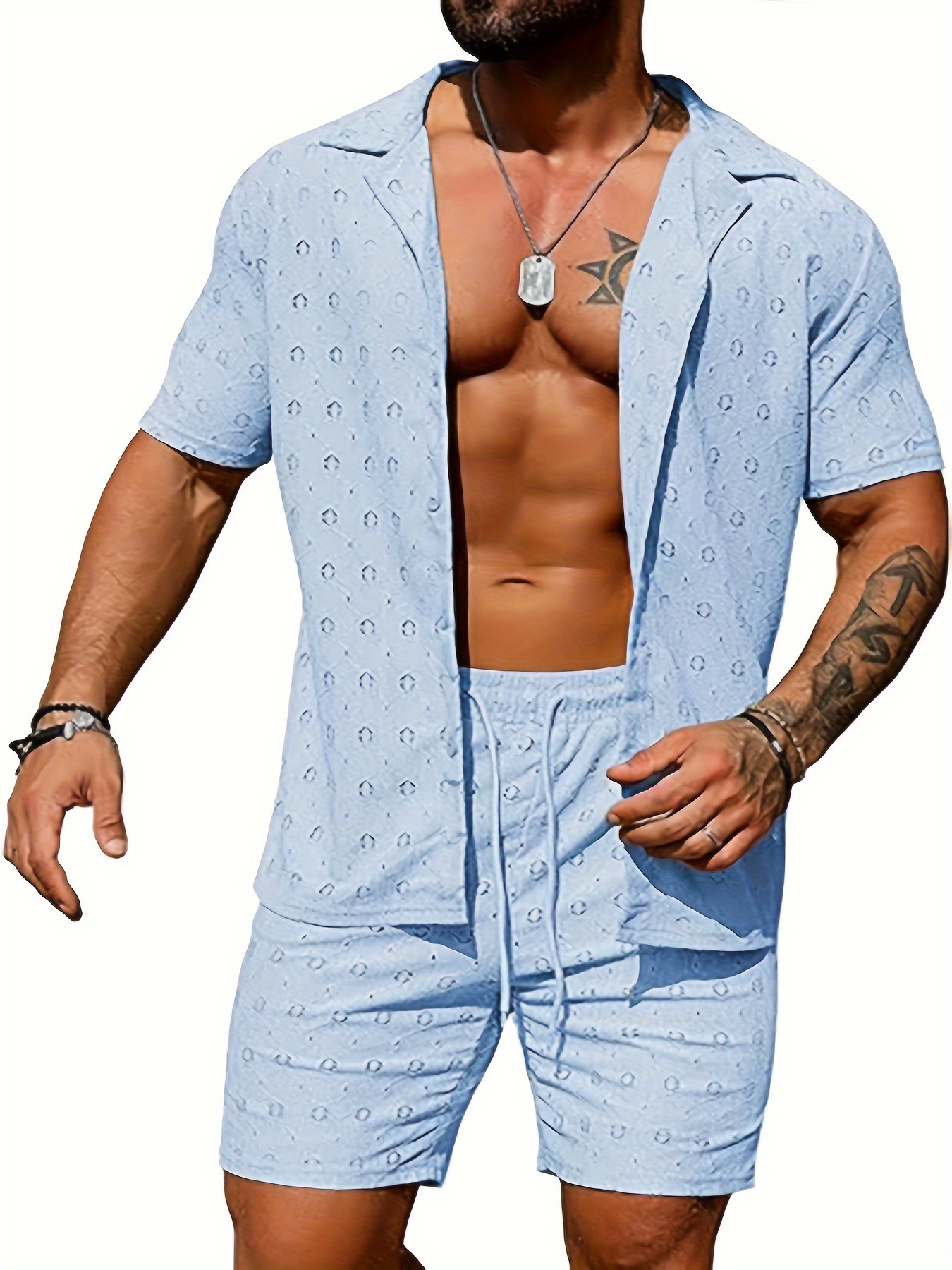 tenue pièces homme ensemble dété plage chemise en Temu
