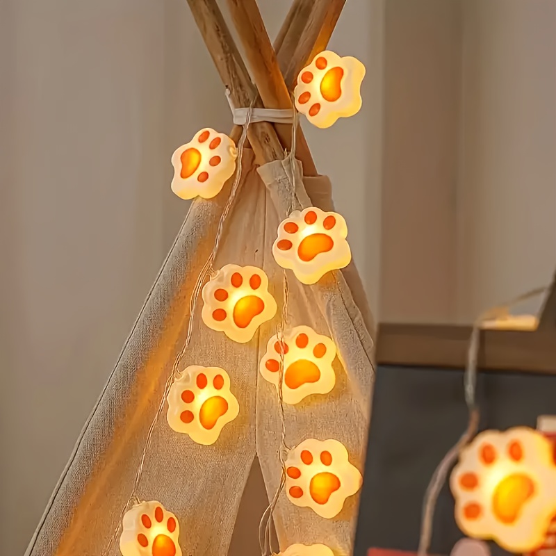 Image of Animal Claw Led String Lights, 4.92ft With 10 Lights - Battery Operated For Bedroom & Festive Decor (batteries Not Included) Halloween Christmas