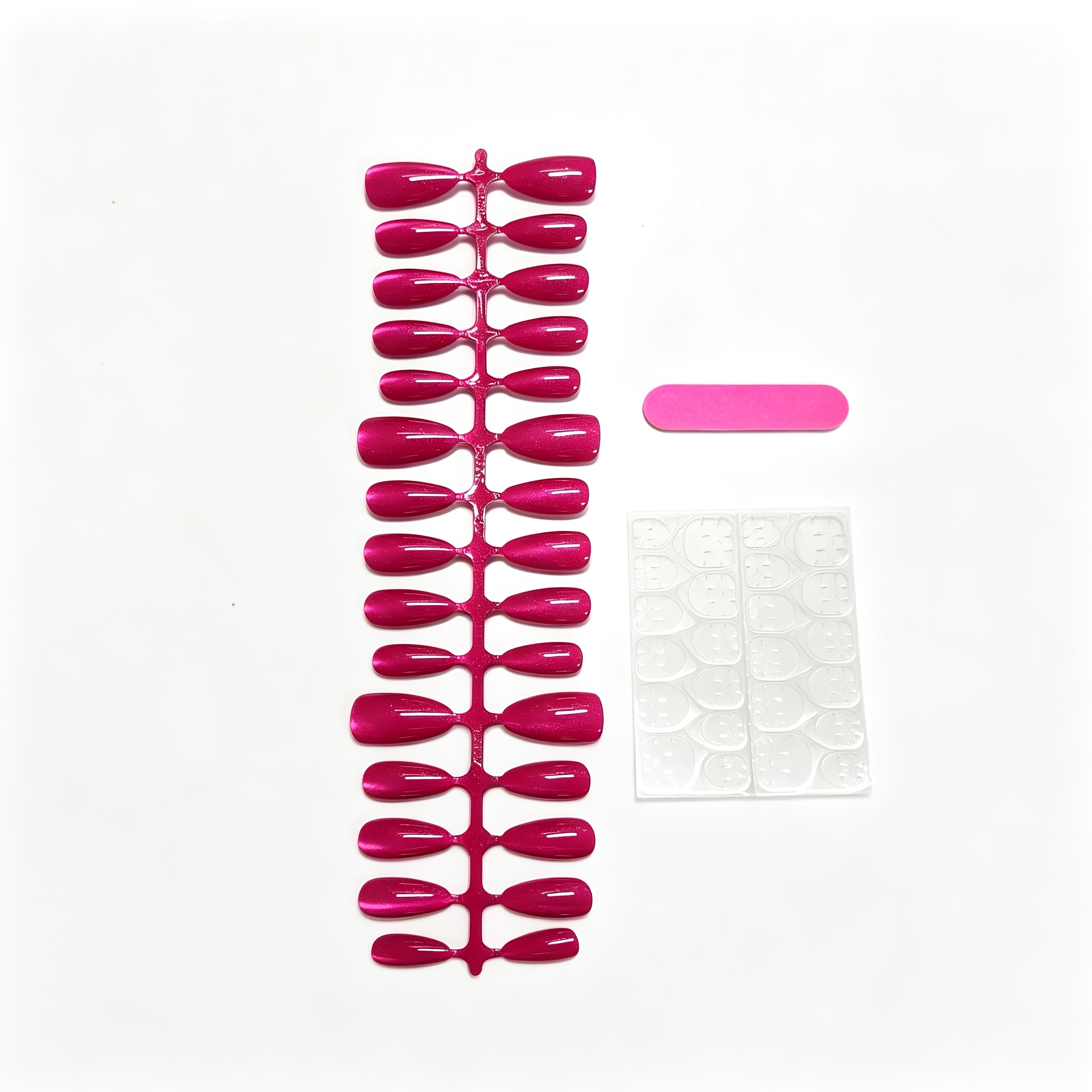 TEMU 30pcs Premium Rose Red Teardrop Press-on Nails, Light Luxury Teardrop Rose Red Nails, Daily Wearable Nails, Rose Red Teardrop Nails, Detachable