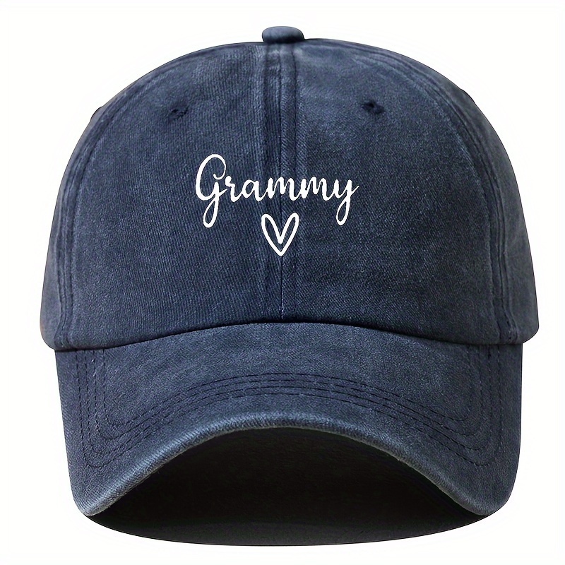 TEMU Vintage-style 'grammy' Letter Print Adjustable Baseball For Men - Outdoor Activities, Travel & Fishing - Polyester, Curved , Multiple Colors